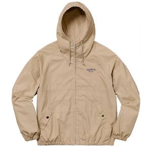 Supreme cotton hooded raglan jacket.